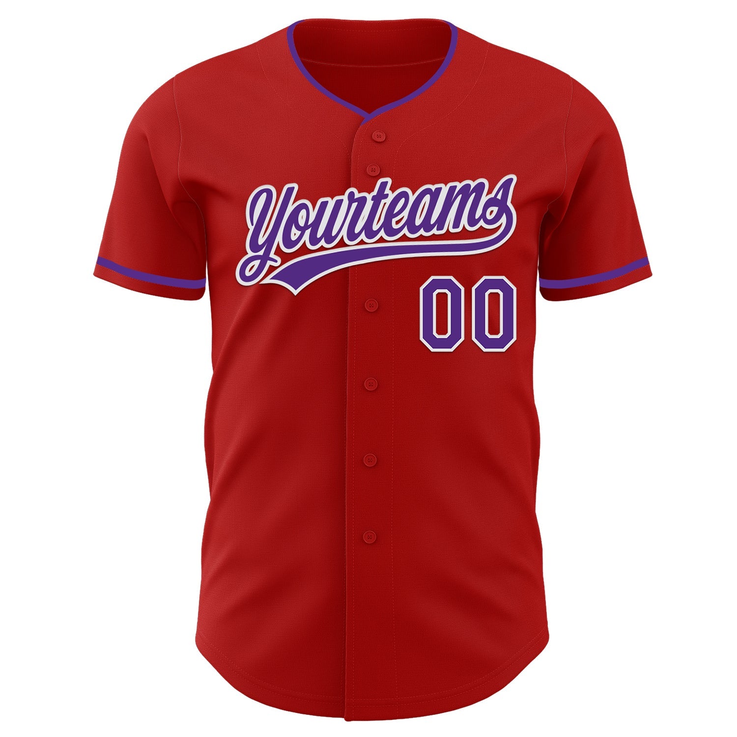 Custom Red Purple-White Authentic Baseball Jersey