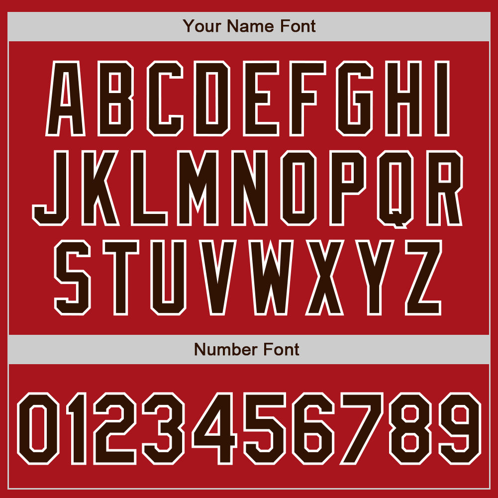 Custom Red Brown-White Authentic Baseball Jersey