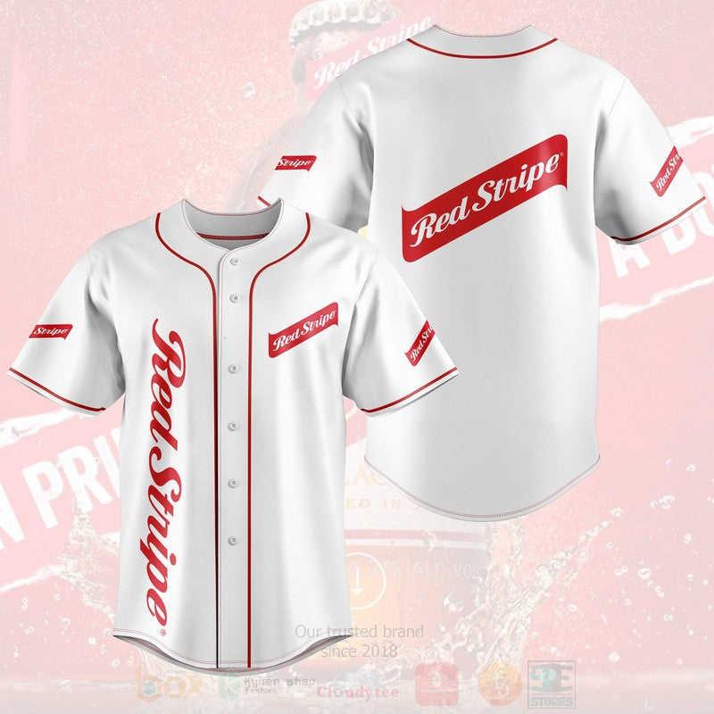 FASHION Red Stripe Baseball Jerseys Botton Shirt