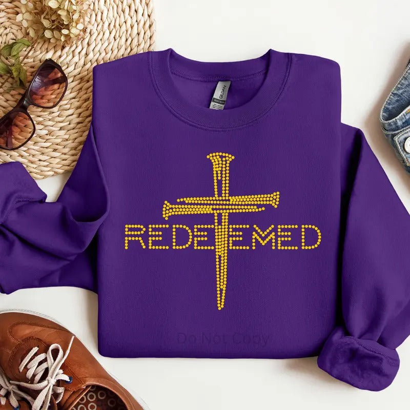 Redeemed Rhinestone Transfer T-Shirts, Hoodie, Sweatshirt | WearSparks.com