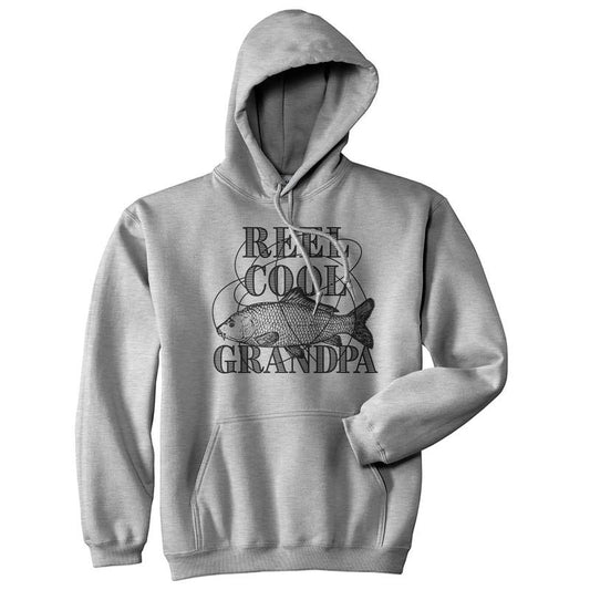 Reel Cool Grandpa Hoodie Funny Fishing Grandfather Graphic Novelty Sweatshirt Funny Hoodies Fishing Hoodie Funny Dad Joke...