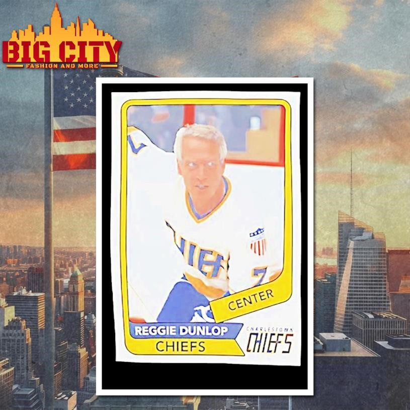 Reggie Dunlop Hockey Card Movie Graphic Shirt