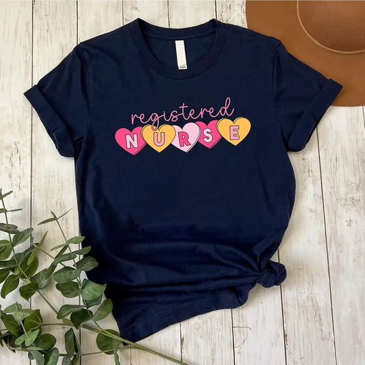 Registered Nurse Heart T-shirt, Valentine RN Shirt, Valentine Gift for Nurse, Cute Nurse Shirt Hoodie, Sweatshirt