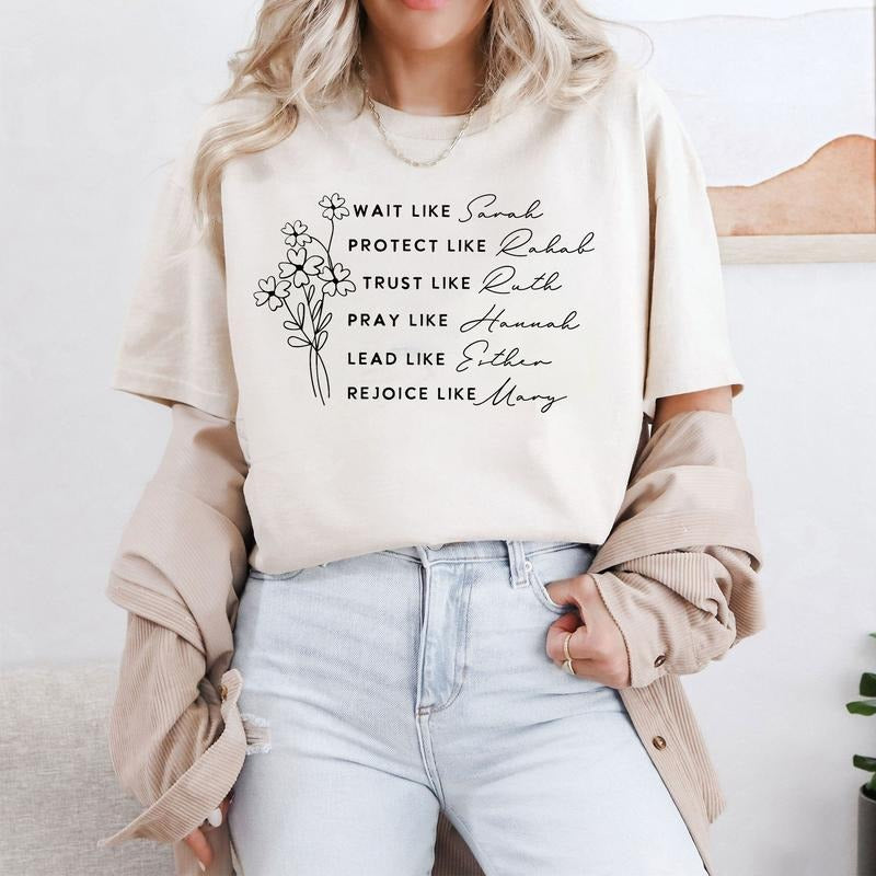 Religious Shirt, Floral Religious Shirts, Women Of The Bible Shirt, Bible Verse Shirt, Faith Shirt, Boho Christian Shirt...