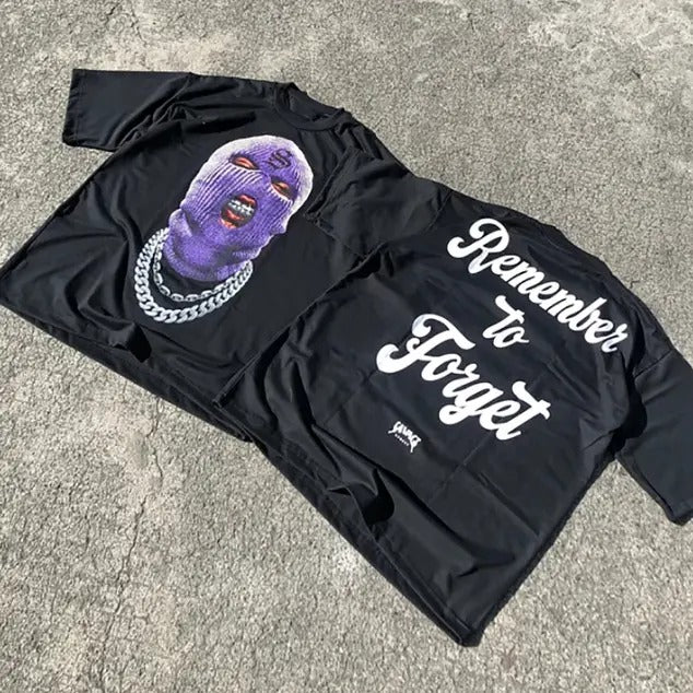 Remember To Forget Print Short Sleeve T-shirt, Y2k, Hip Hop, Unisex T-Shirt, Gift For Men Women Menswear Top Streetwear...