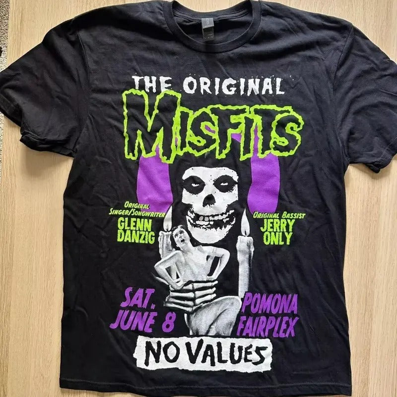 Reprint The Misfits No Values Festival Pomona 2024 T shirt classic Hoodie, Sweatshirt | WearSparks.com