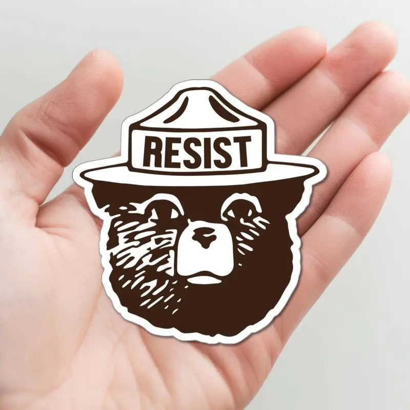 Resist Bear Die-Cut Sticker T-Shirts, Hoodie, Sweatshirt | WearSparks.com