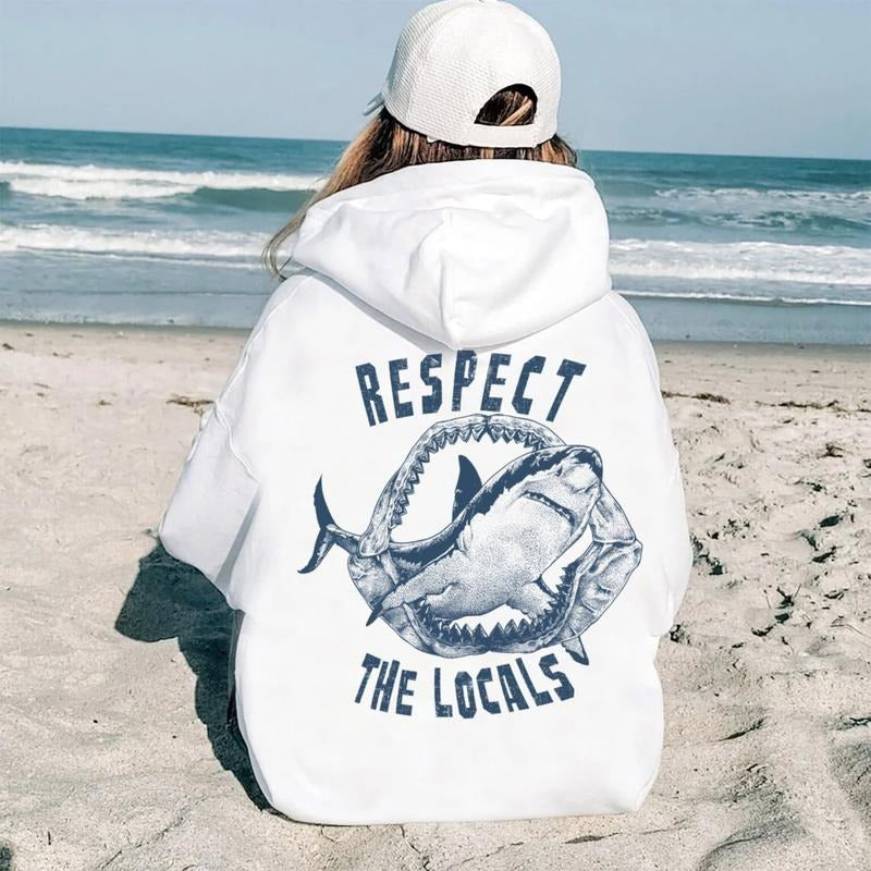 Respect Local Hoodie - Aesthetic Shirt Words on Back