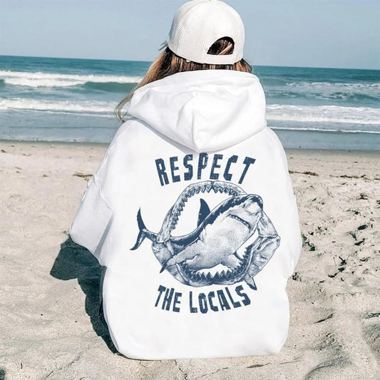 Respect Local Hoodie - Aesthetic Shirt Words on Back