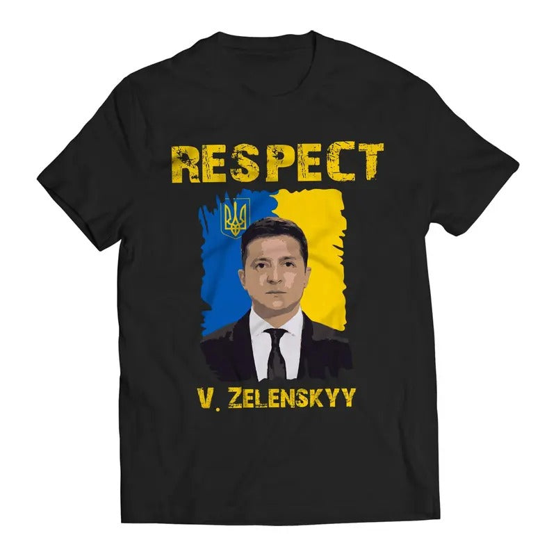 Respect Volodymyr Zelenskyy Ukrainians Support T-Shirt Casual Comfort Hoodie, Sweatshirt | WearSparks.com