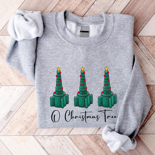 Respiratory Therapist Christmas Sweatshirt, Oxygen Christmas Tree Sweater, Nurse Gift X-mas Party Hoodie, Funny Holiday...