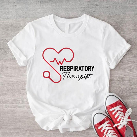 Respiratory Therapist Shirt, RT Stethoscope Heart T-Shirt, Gift Tee For Respiratory Therapist, Therapist Assistant Shirt,...