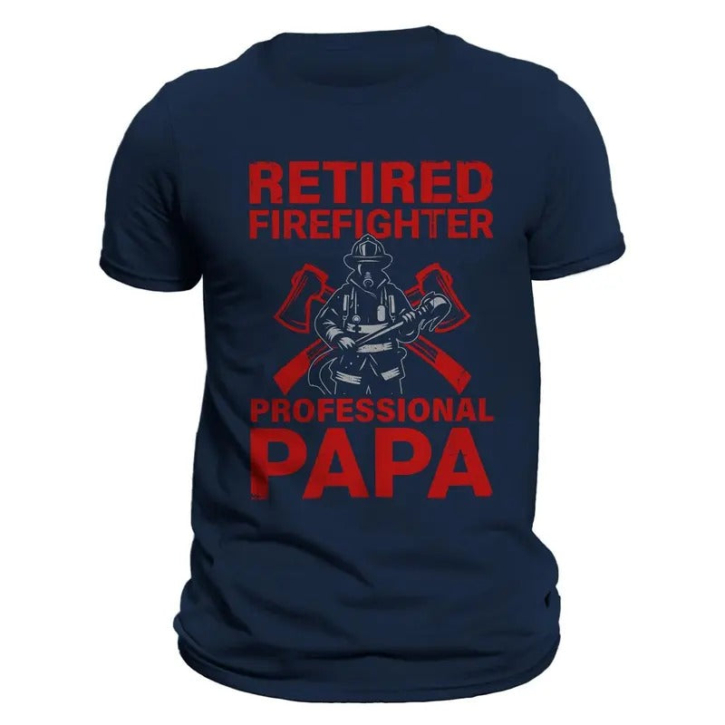 Retired Firefighter Professional Papa Men's T-Shirt Casual Classic Hoodie, Sweatshirt | WearSparks.com