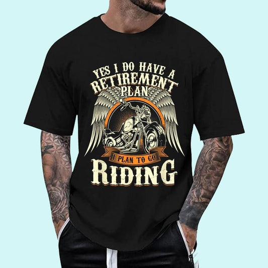 Retirement Plan To Go Riding Gift Motorcycle Riders Biker Unisex T-Shirt, Cotton 100%, Top Trending Fashion Hoodie,...