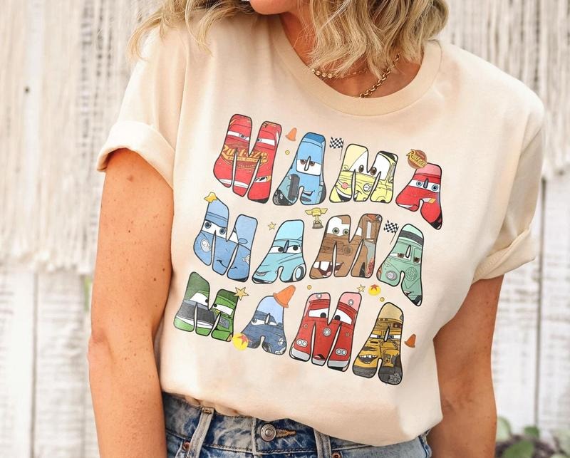 Retro  Cars Movie Mama Shirt | Funny Ightning Mcqueen And Tow Mater T-Shirt  Best Price Hoodie, Sweatshirt | WearSparks.com