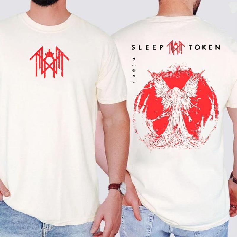 Retro  Sleep Token Red Reaper Angel 2Sides  T-Shirt  Cotton, Trend Sleep Token Music, Gift for Men for Woman Casual Top...