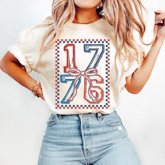 Retro 1776 T-Shirt, America Coquette T-Shirt, 4th of July T-Shirt, Memorial Day T-Shirt, Girly USA T-Shirt, Independence...
