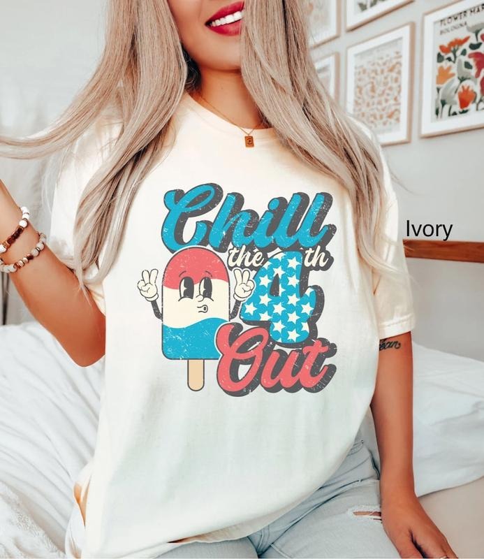 Retro 4th Of July Shirt Funny Chill The 4th Out T-Shirt Vintage Fourth Of July TShirt America T Shirt USA Flag Oversized...