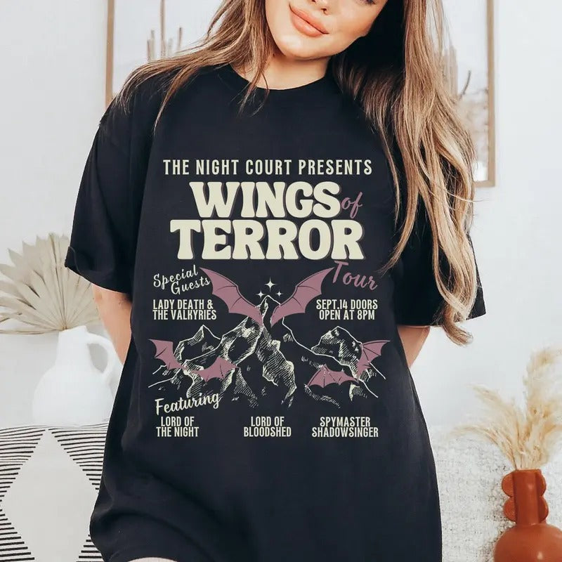 Retro ACOTAR Shirt Bat Boys Shirt Rhysand Azriel Acotar Cassian Acotar Velaris Shirt Valkyrie Shirt Acotar Gifts SJM...