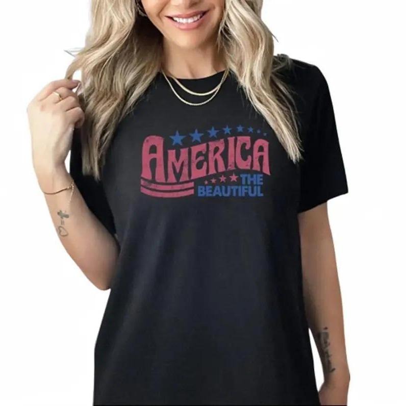 Retro America Shirt, America The Beautiful, 4th Of July Shirt, Fourth Of July, Patriotic USA Gift, Unisex Graphic, USA...