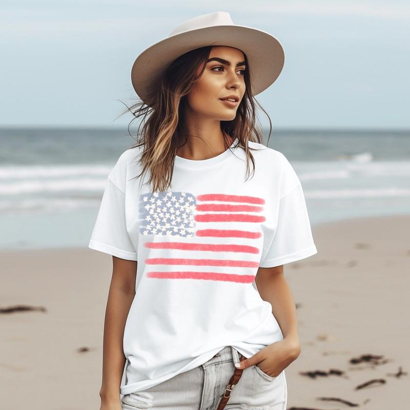 Retro America Shirt, American Flag, 4th Of July Shirt, Fourth Of July, Patriotic USA Gift, Women's Graphic Tee Hoodie,...
