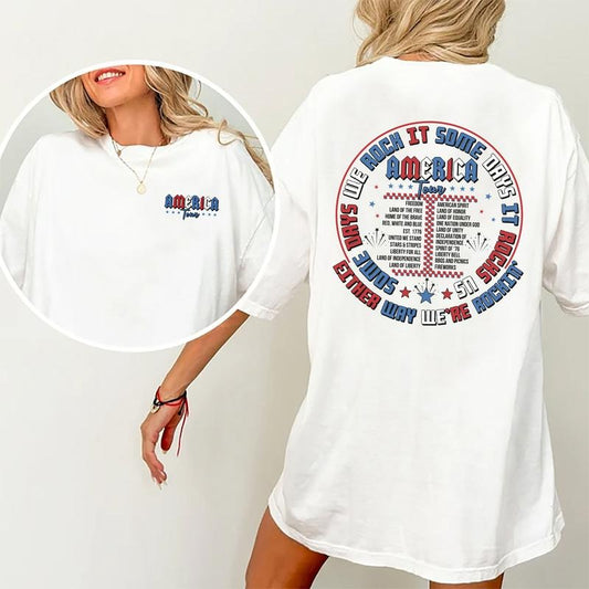 Retro America Tour Shirt, 1776 Independence Day Unisex Unhinged Shirt, Patriotic American Graphic Printed Tee, 4th Of...