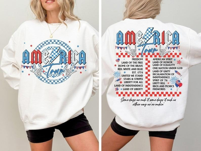 Retro America Tour Shirt, 1776 Independence Day, Patriotic Freedom shirt, Independence Day Hoodie, Sweatshirt