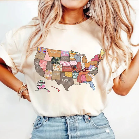 Retro America Usa Map T Shirt, You Are Bible Verse Design 4th Of July Usa Flag American Girl Shirt American 1776 Shirt ...