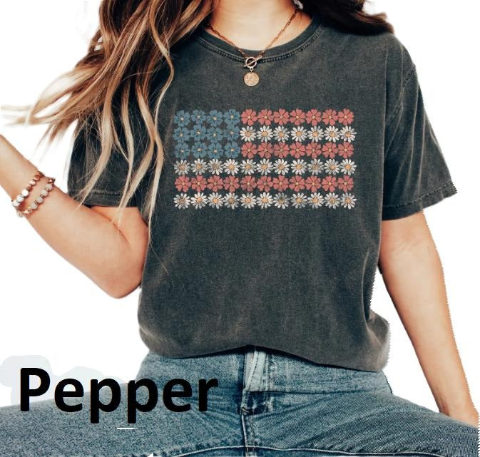 Retro American Flag Shirt, 4th of July Shirts, Womens Fourth of July Shirt, USA Graphic Tee, Patriotic Shirt,...