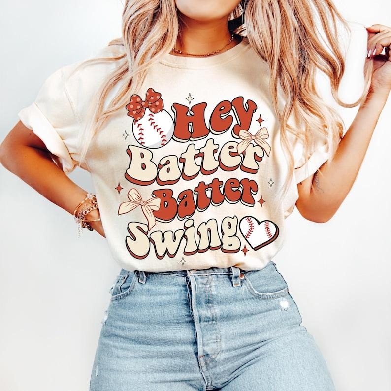 Retro Baseball Coquette, Hey Batter Batter, Game Day Baseball, Baseball Bow, Baseball Mama Tshirt Hoodie, Sweatshirt