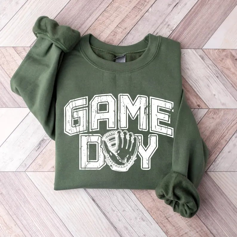 Retro Baseball Game Day Sweatshirt, Baseball Mama Sweatshirt, Baseball Season Shirt for Mom, Baseball Team Gift, School...
