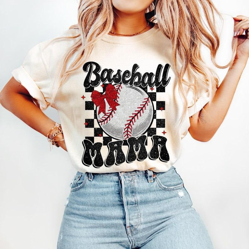 Retro Baseball Mama Tshirt-sweatshirt-hoodie, Baseball , Baseball Coquette sweatshirt, Game Day , Baseball Mom ,...