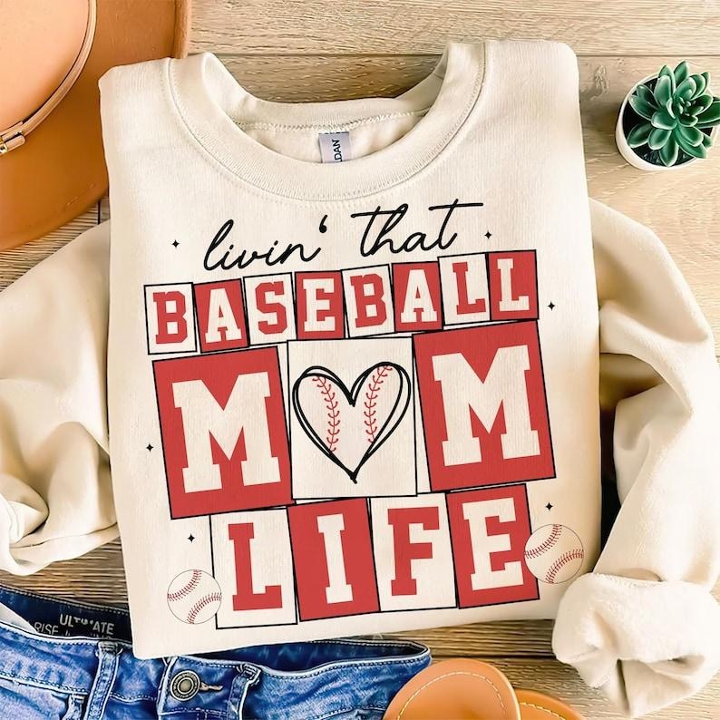Retro Baseball Mom , Baseball , Baseball Mom Life , Retro Baseball , Baseball Mama, Game Day Baseball Sweatshirt...
