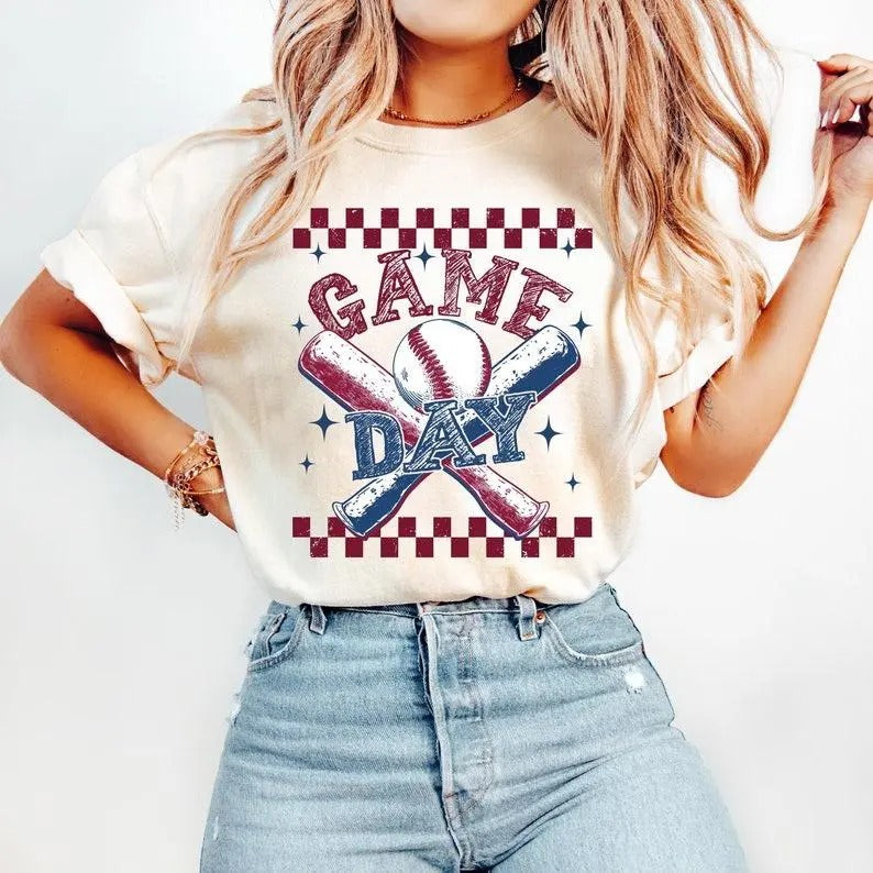 Retro Baseball tShirt-sweatshirt-hoodie, Game Day Baseball sweatshirt, Baseball Coquette Bow tshirt, Checker Baseball...
