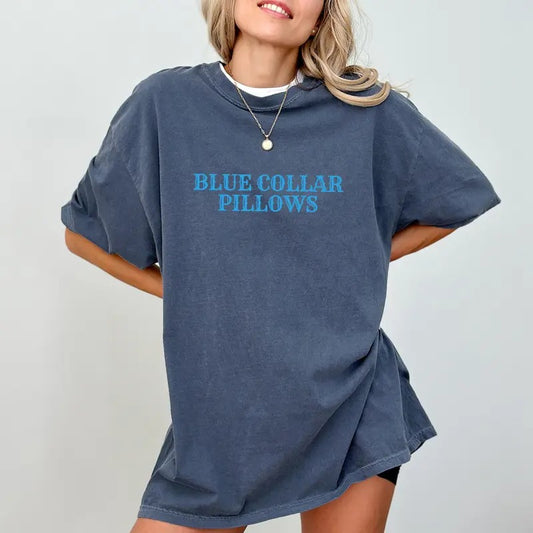 Retro Blue Collar Pillows Shirt Comfort Colors, Blue Collar Wife Tee, Funny Blue Collar Girlfriend T-shirt, Wifey Tshirt,...