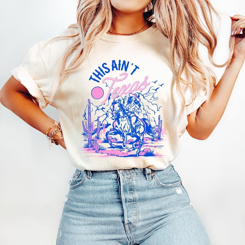 Retro Boho Comfort Colors Shirt - This Ain't Texas a Desert Cowgirl Shirt