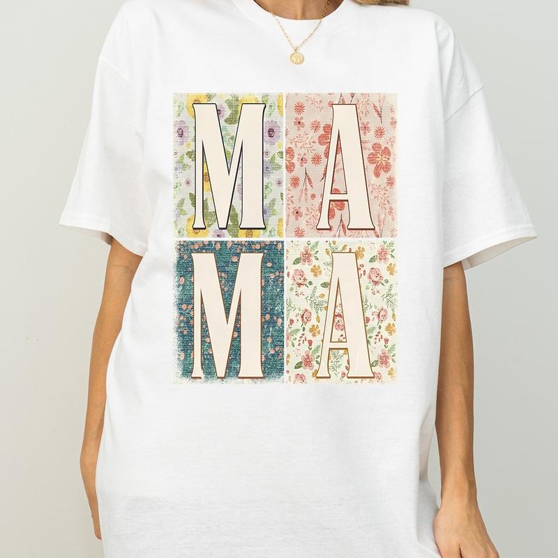 Retro Boho Mama T-Shirt, Boho Mama Shirt, Mother's Day Gift, Full Size, Full Color, Cotton Crew Neck Tee Hoodie, Sweatshirt