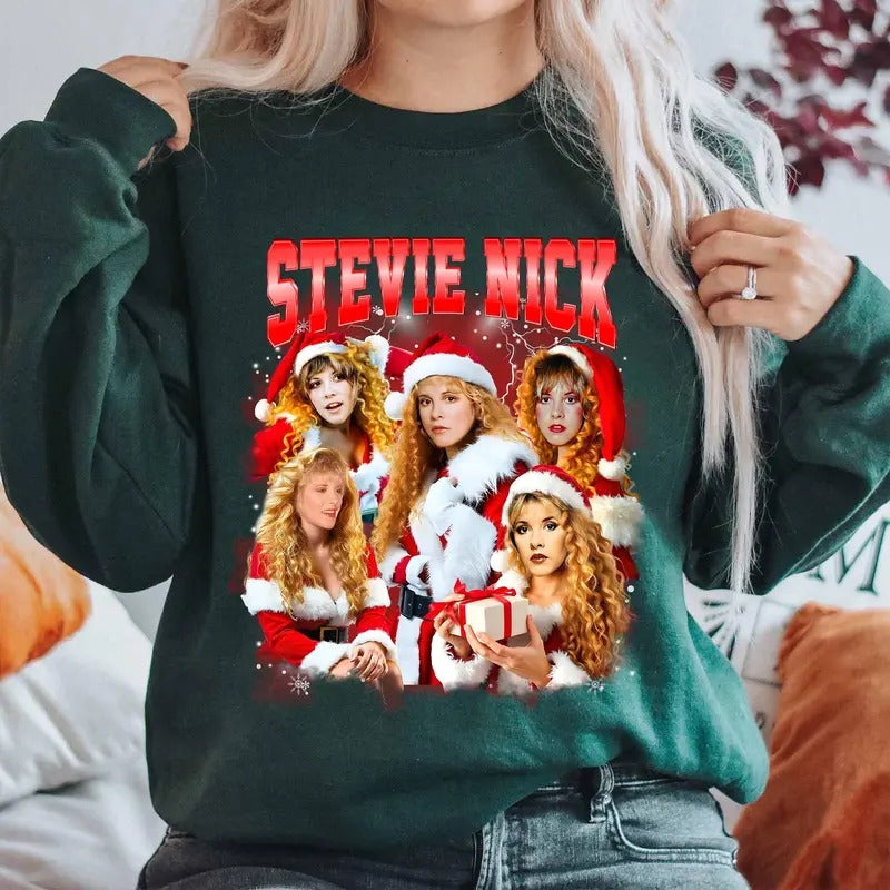 Retro Bootleg Stevie Nicks Christmas Shirt Saint Nicks Shirt Merry Christmas Shirt Don't Be A Lady Be A Legend Shirt...