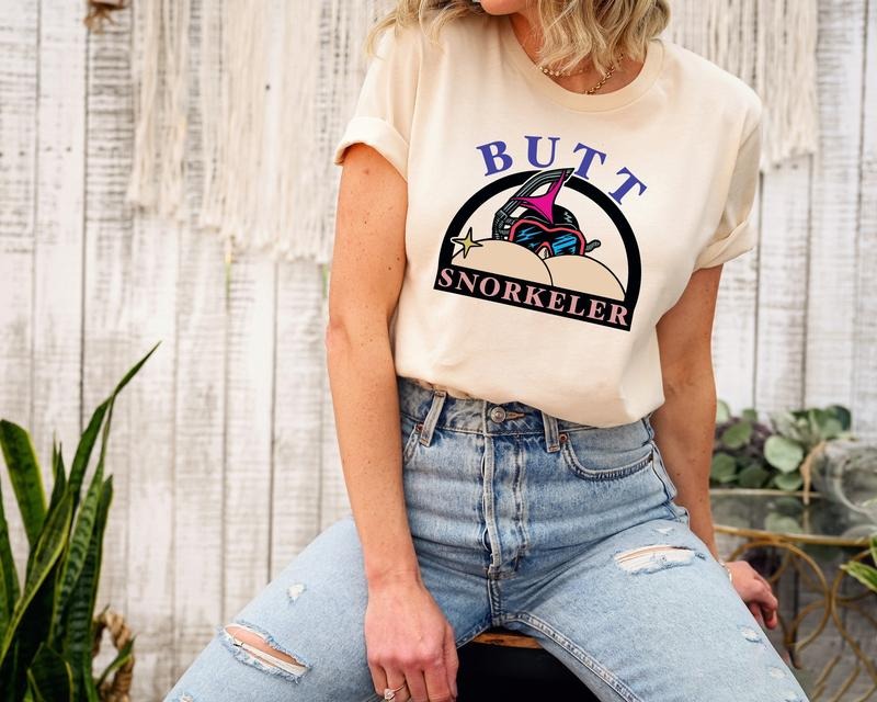 Retro Butt Snorkeler Shirt, Funny Adult Sweatshirt, Funny Sarcasm Shirt, Gag Gift For Adults Casual Cotton Fabric Fit Hoodie