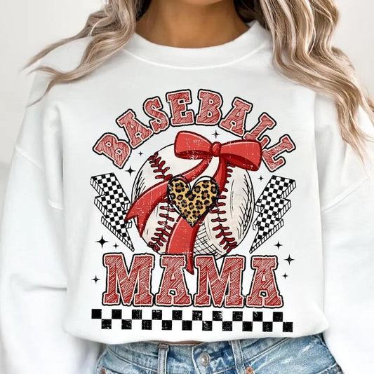 Retro Checkered Baseball Mama Coquette , Game Day Baseball , Baseball Mom , Baseball Coquette Shirt , Baseball Sweatshirt...