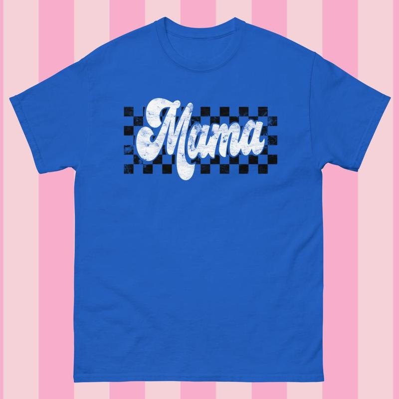 Retro Checkered Mama Gildan Shirt - Gildanshirt, Halloween T-Shirt, DTG printed, Trendy preppy style, Unisex garment-dyed...