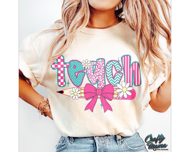 Retro Checkered Teacher shirt, Floral Coquette Teacher, Preppy Teacher Shirt Hoodie, Sweatshirt | WearSparks.com