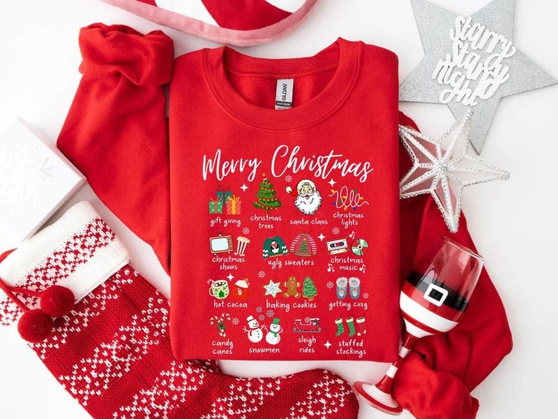Retro Christmas Sweatshirt, Womens Christmas Sweatshirt, Holiday Sweater, Cute Christmas Sweatshirt, Christmas Gift,...