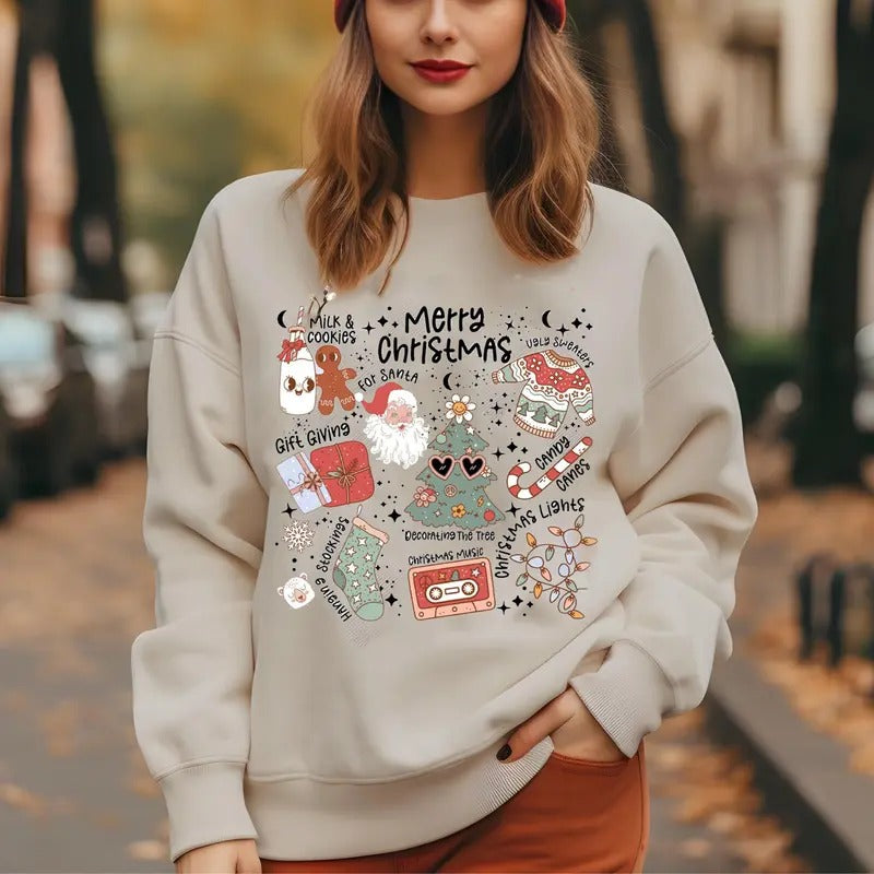 Retro Christmas Vibes Shirt, Old XmasDays Shirt, Cute Christmas Vibes Sweatshirt, Happy Xmas Women Shirt, Christmas...