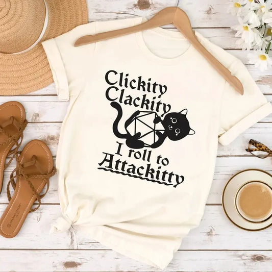 Retro Clickity Clackity Shirt, Game Dice Attackitty Sweatshirt, Dungeon Master Shirt, Tabletop RPG Tee, Tabletop Games,...