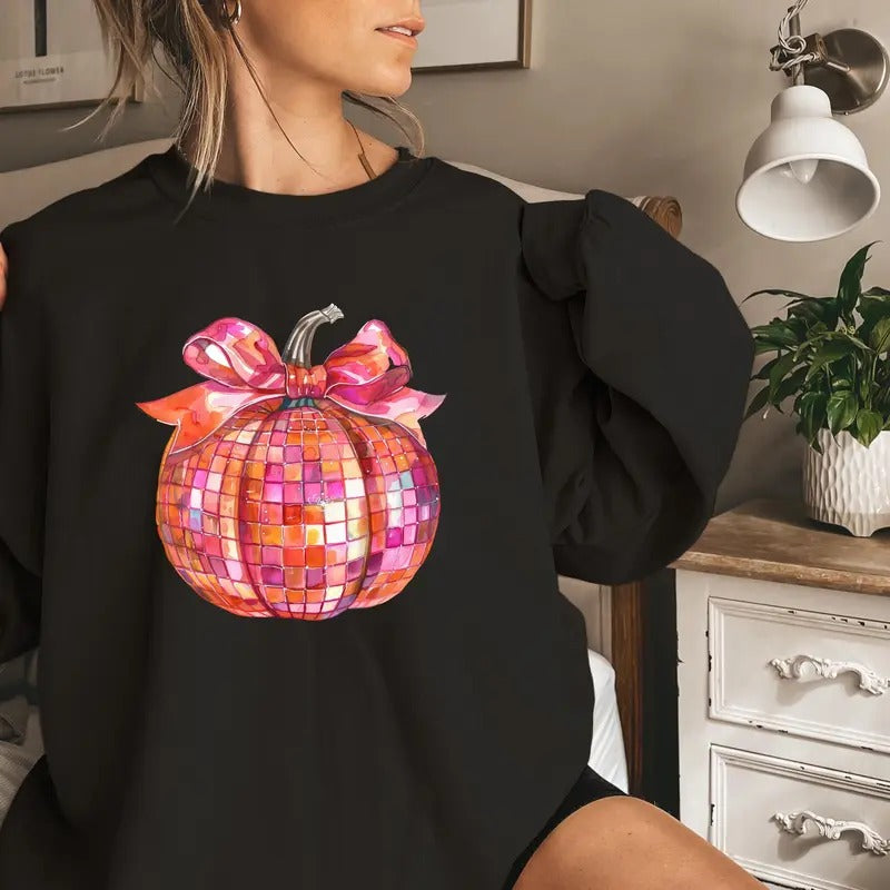 Retro Coquette Bow Pumpkin Shirt, Fall Pumpkin Coquette Bow Sweater, Fall Vibes Shirt, Fall Season Shirt, Halloween...