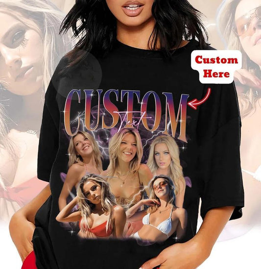 Retro Custom Bootleg Rap Tee, Custom Bootleg, Custom Your Photo,  Vintage Graphic 90s Tshirt Top Womenswear Hoodie,...