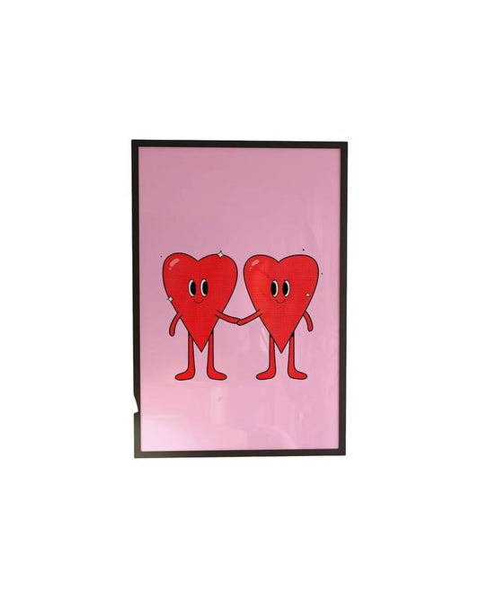 Retro Cute Heart Wall Print, Preppy Trendy Poster, Pink And Red Love Poster, Aesthetic Room Decor, Y2k Wall Art, Poster...