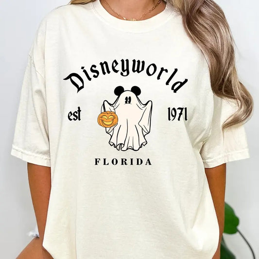 Retro DNland Est. 1971 Halloween Shirt, Mouse Minnie Ghost Shirt, DNworld Halloween Florida, Mouse Halloween, Unisex...