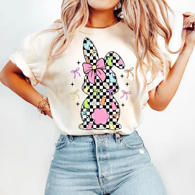Retro Easter Bunny Coquette  T-Shirt, Classic Retro Graphic Unisex Tee Gift For Men and Women Hoodie, Sweatshirt